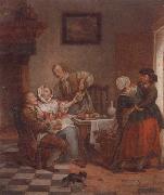 unknow artist An interior with figures drinking and eating fruit Spain oil painting artist